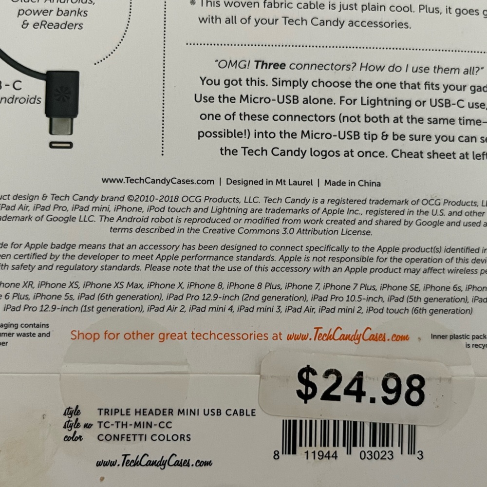 TechCandy Triple Header USB Cable - Picture 3 of 6